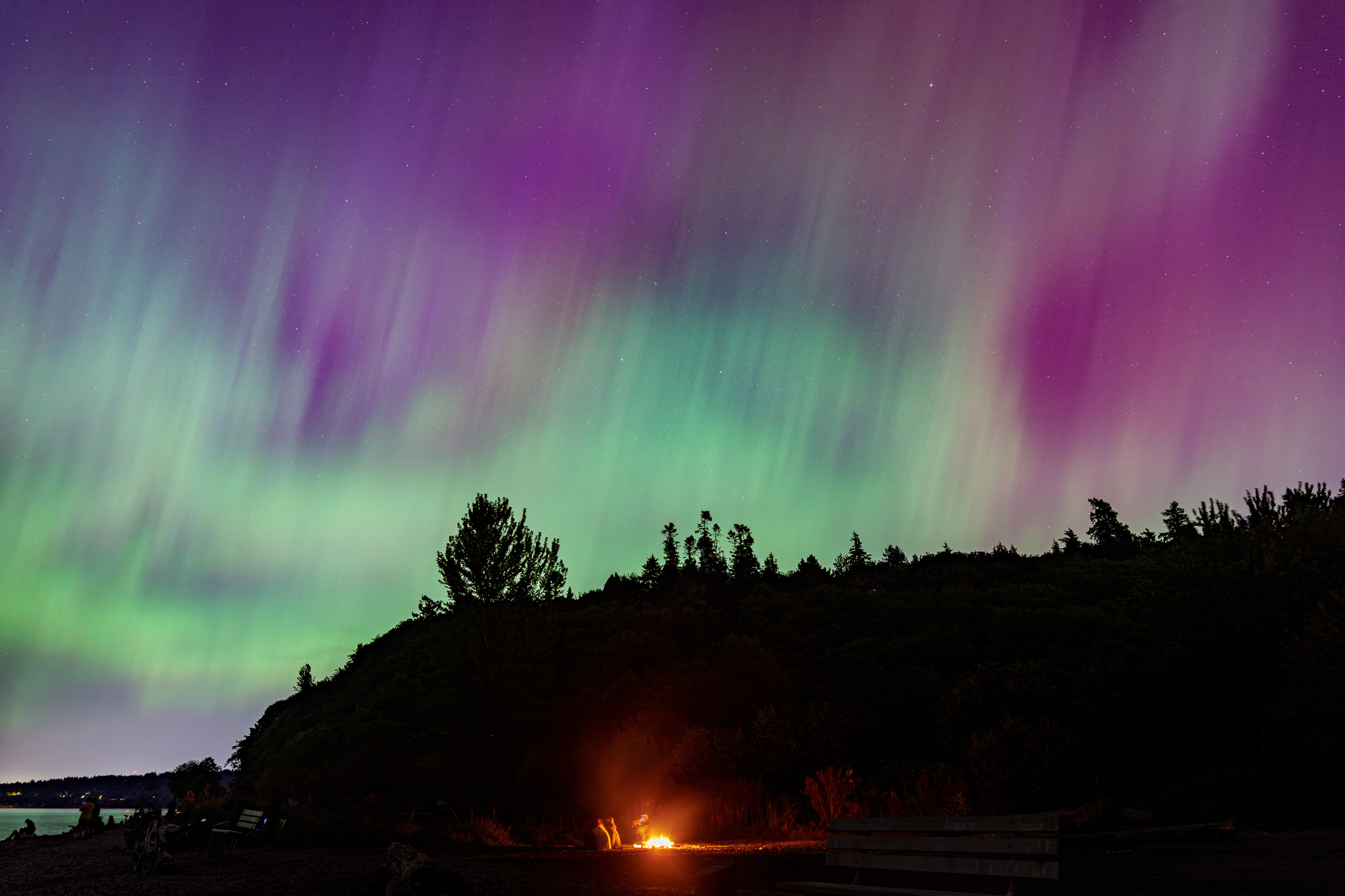 Aurora Over the Hillside