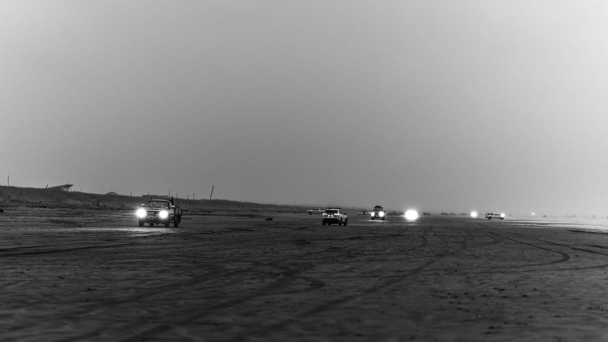 Cars on a Deserted Beach
