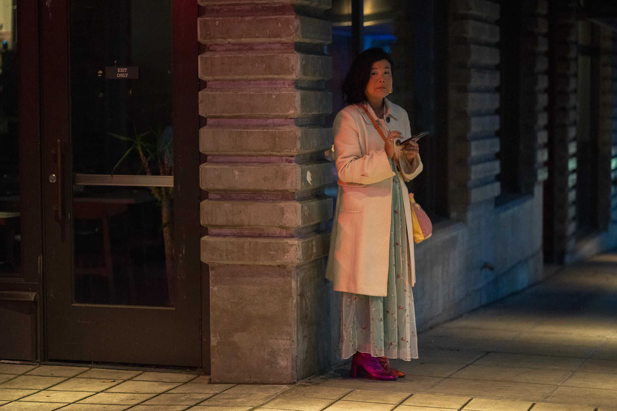 Woman's contemplative city moment