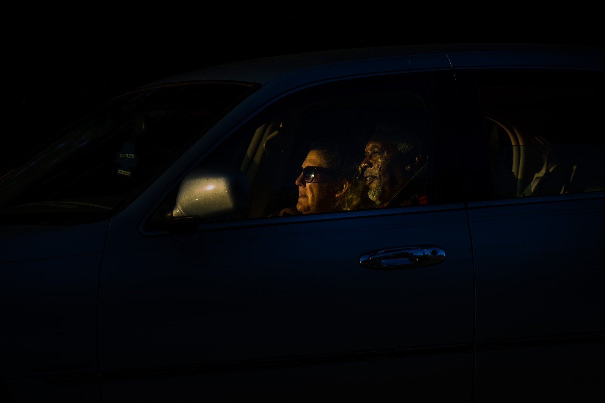Man with White Beard Drives