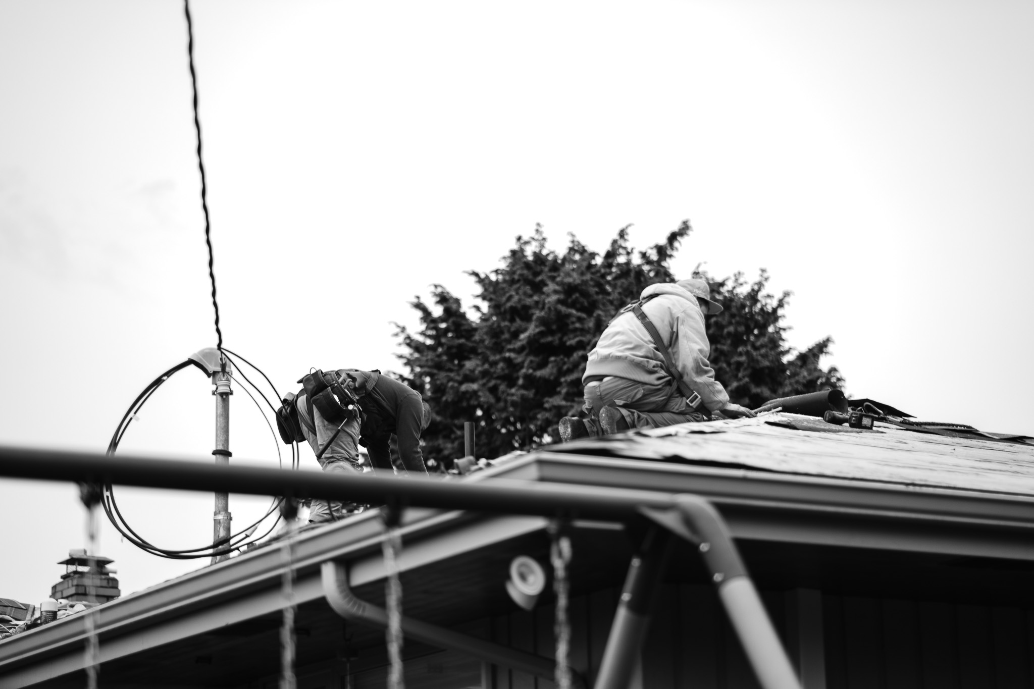 Roofers at Work Together