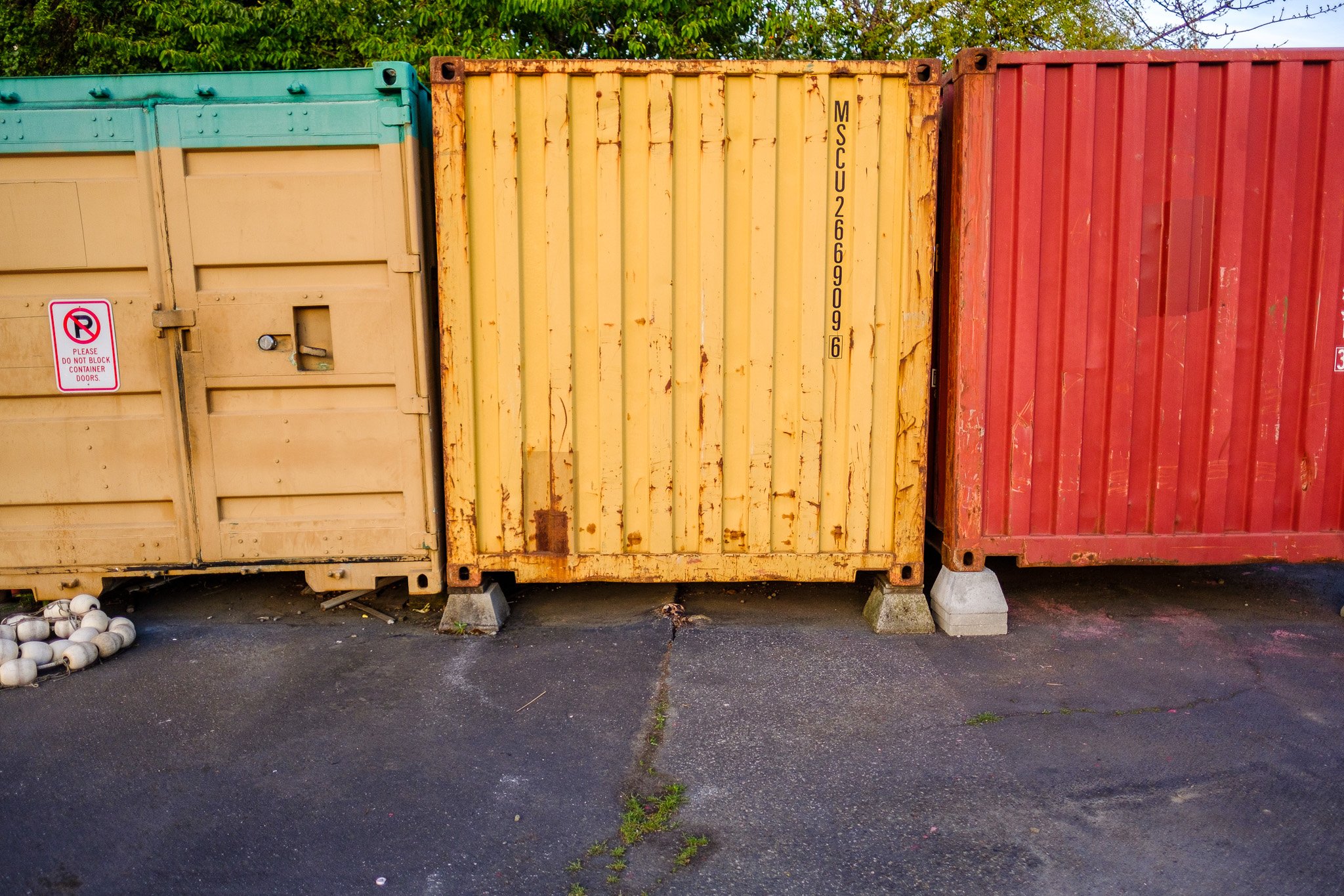 Stacked Metal Containers
