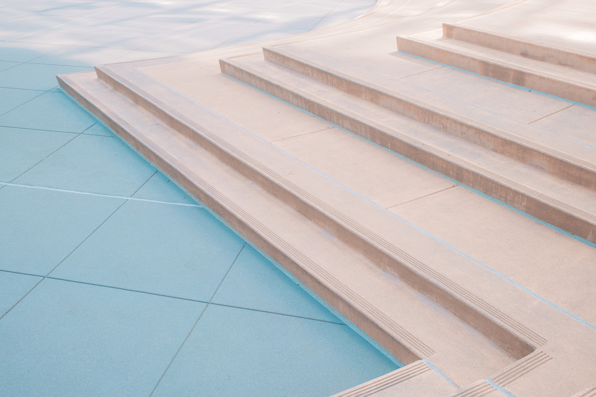 Blue Concrete Steps from Above