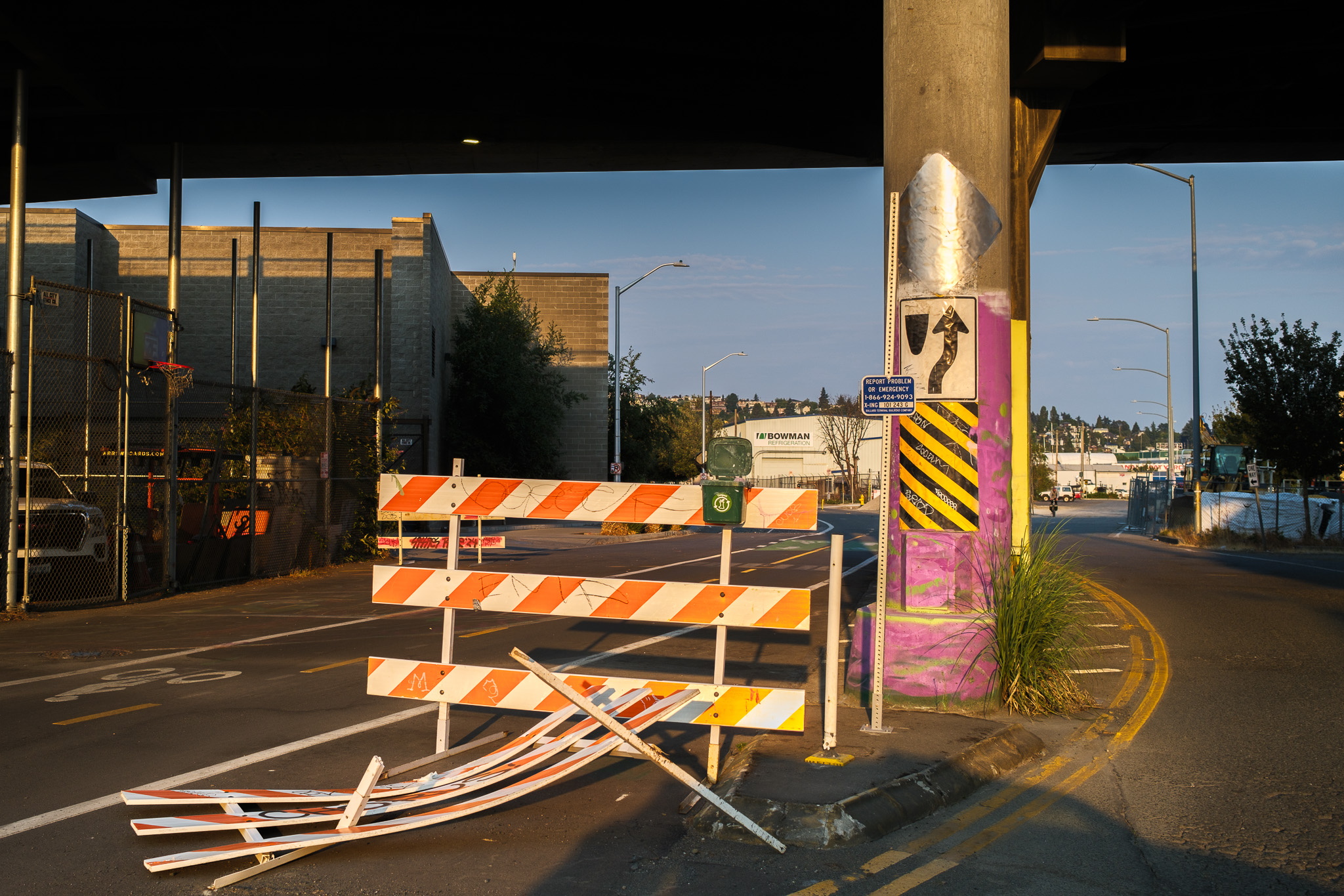 Abandoned Roadside Barricade Scene
