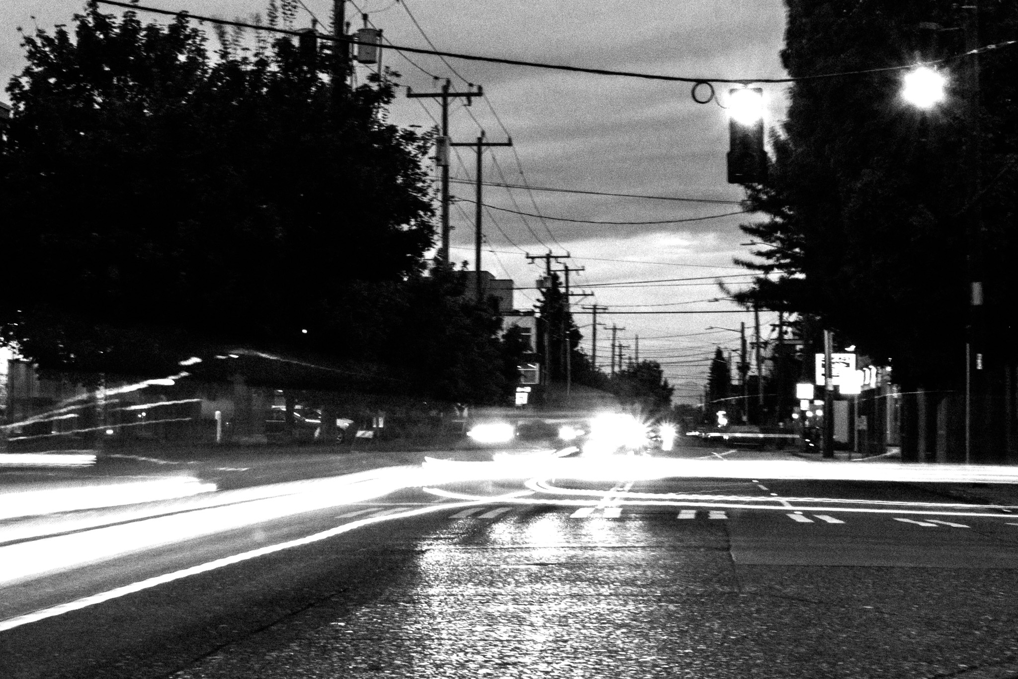 Nighttime City Street Scene