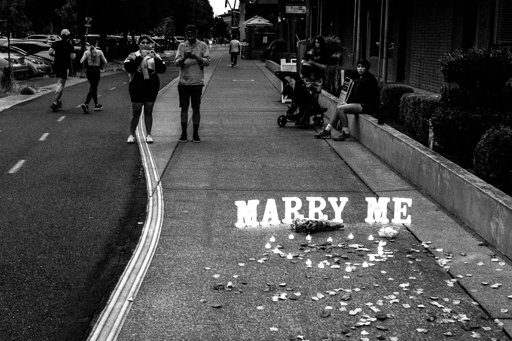 Sidewalk Scene of Distraction