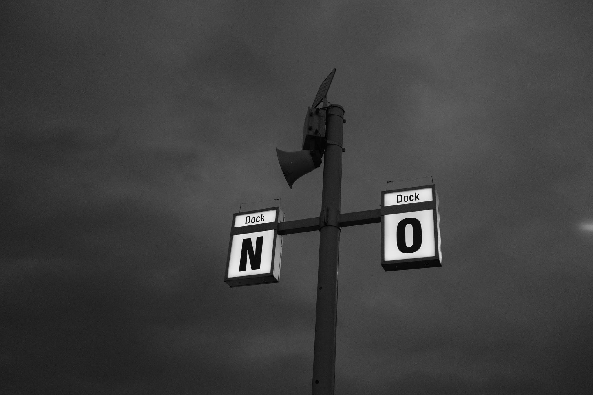 Utility Pole with Signs
