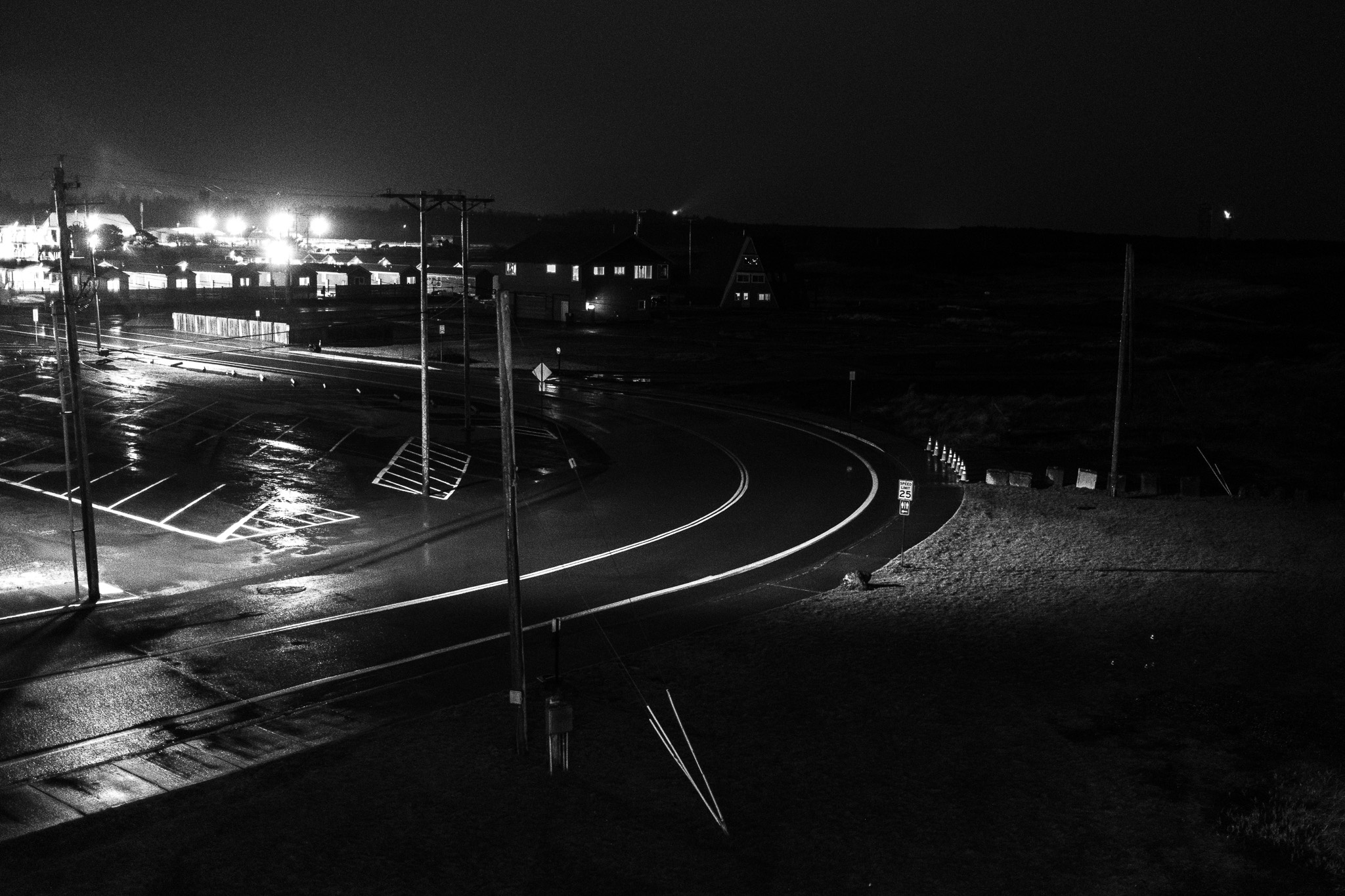 Nighttime Road Reflections
