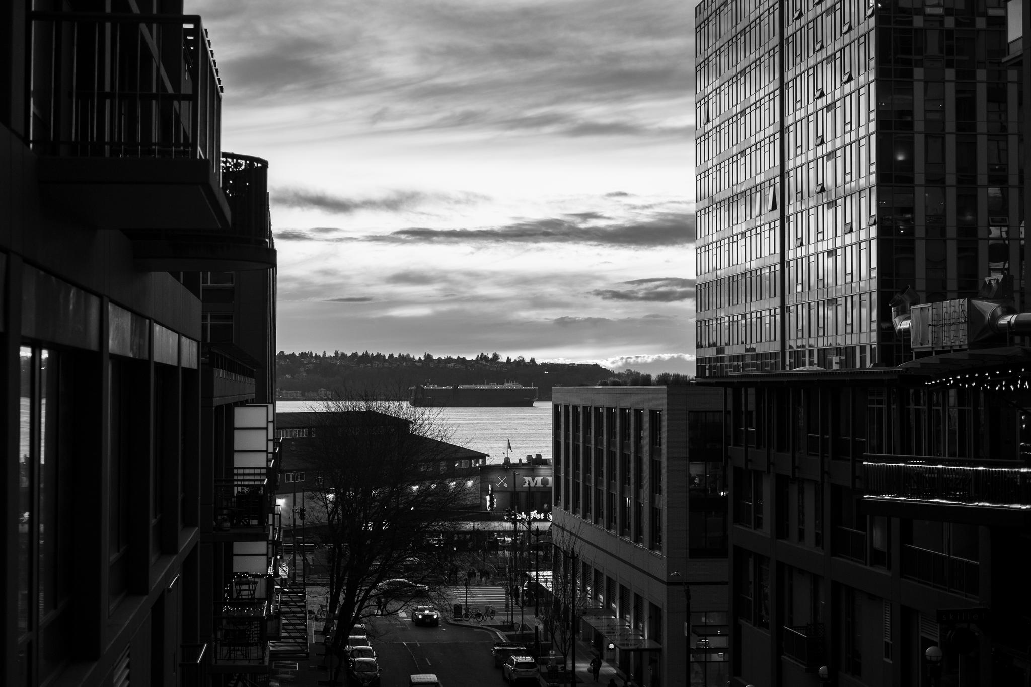Serene Cityscape at Sunset