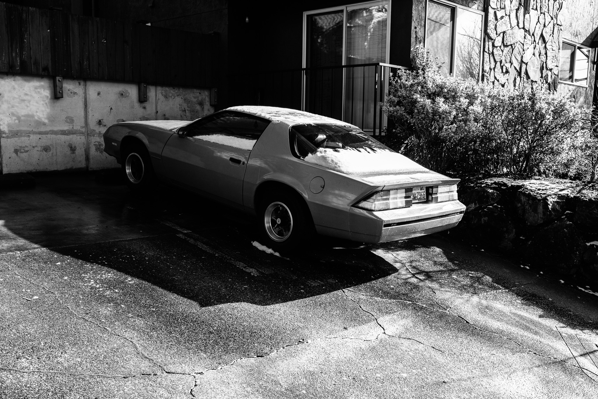 Vintage Car in Winter Shadows