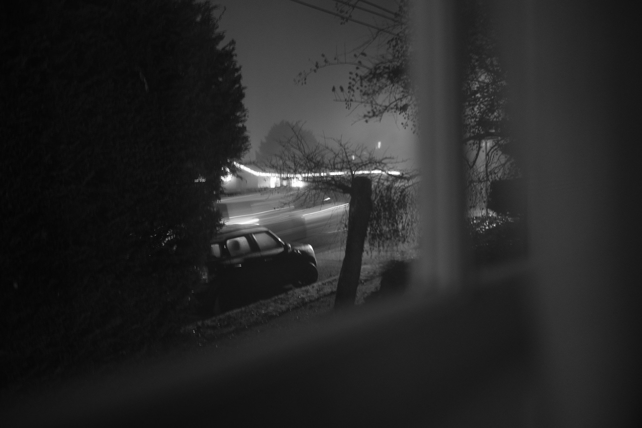 Nighttime City Street Scene