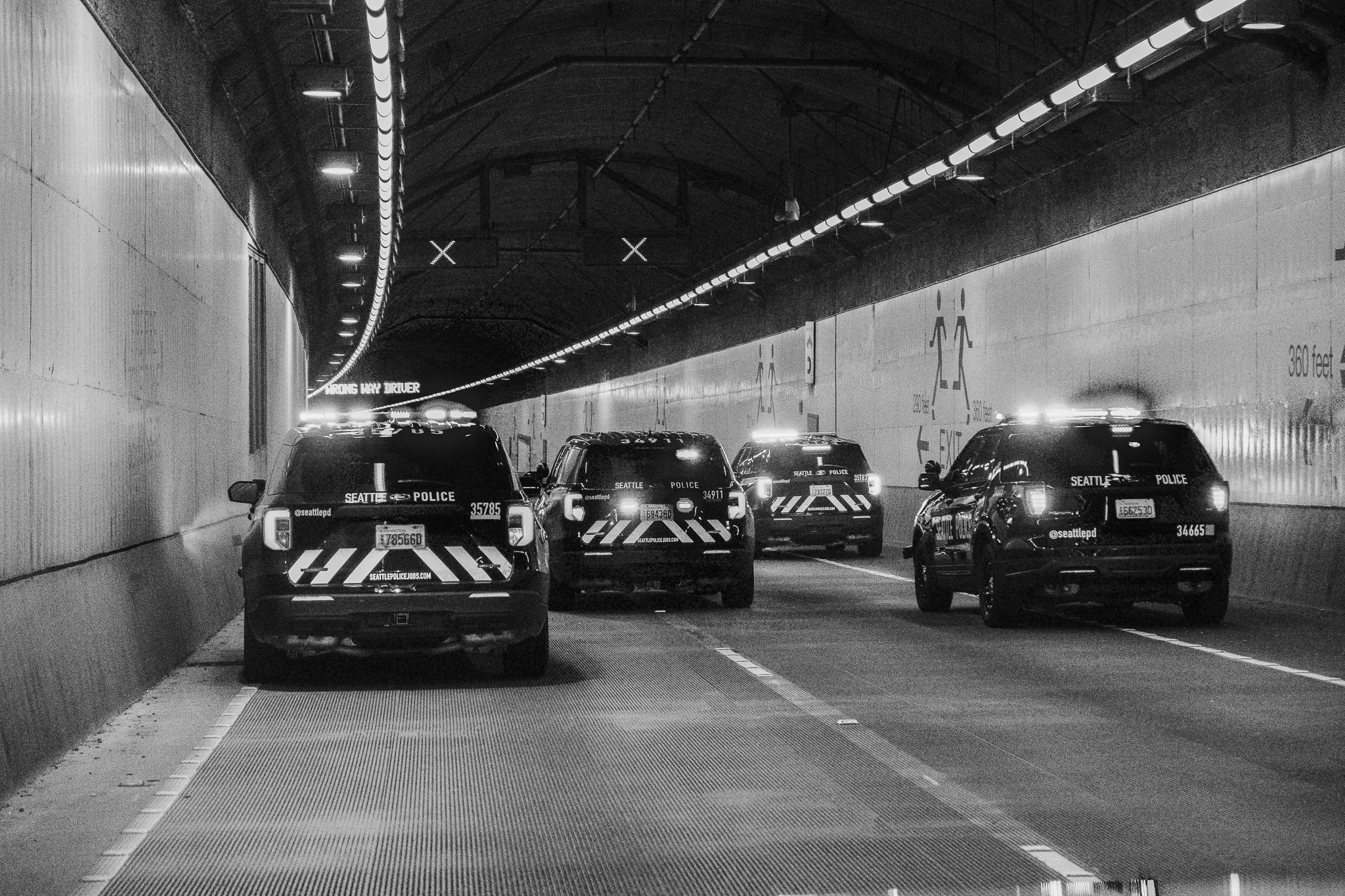 Seattle Police Lineup in Tunnel
