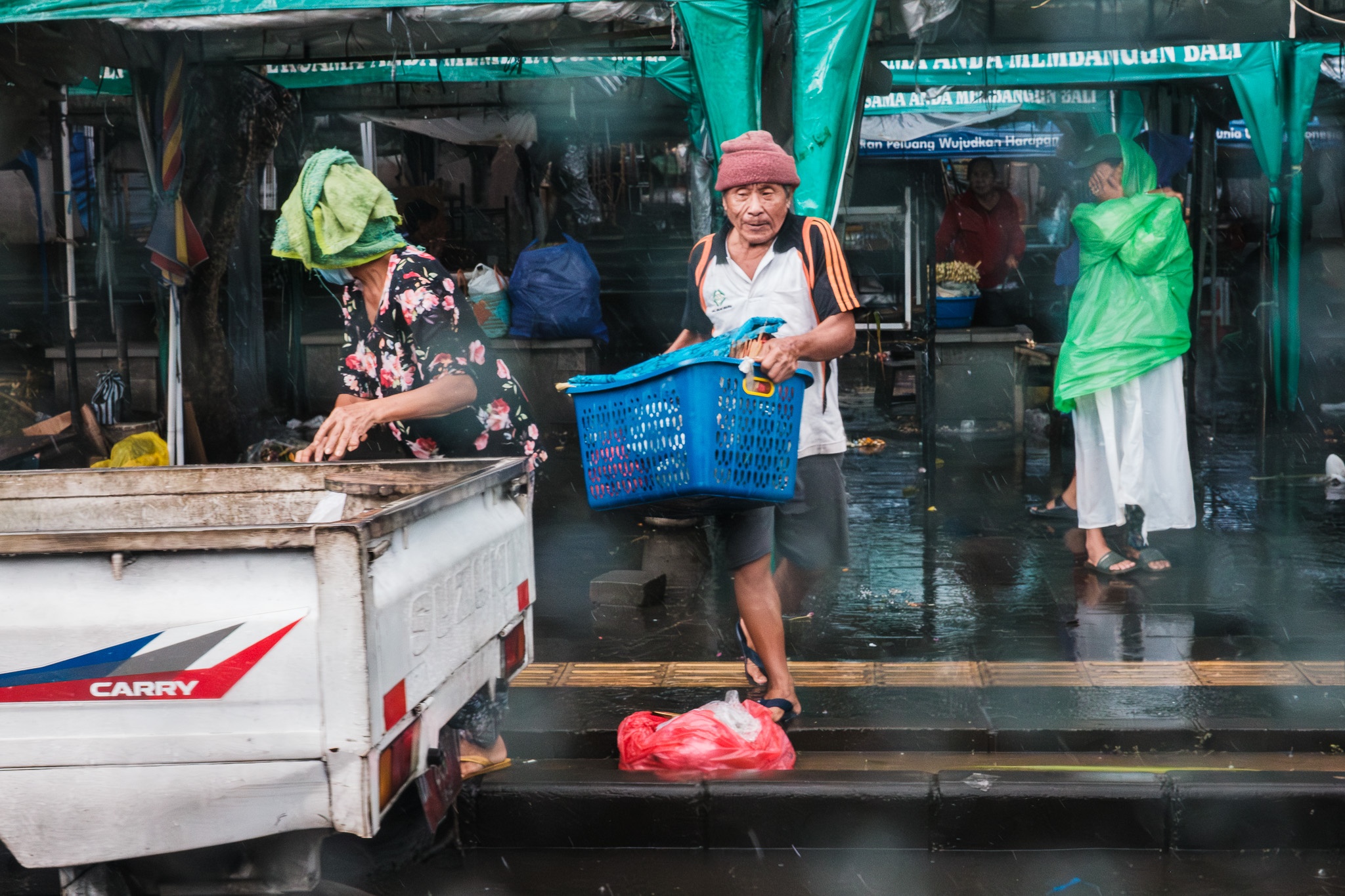 Rainy Market Vibrance