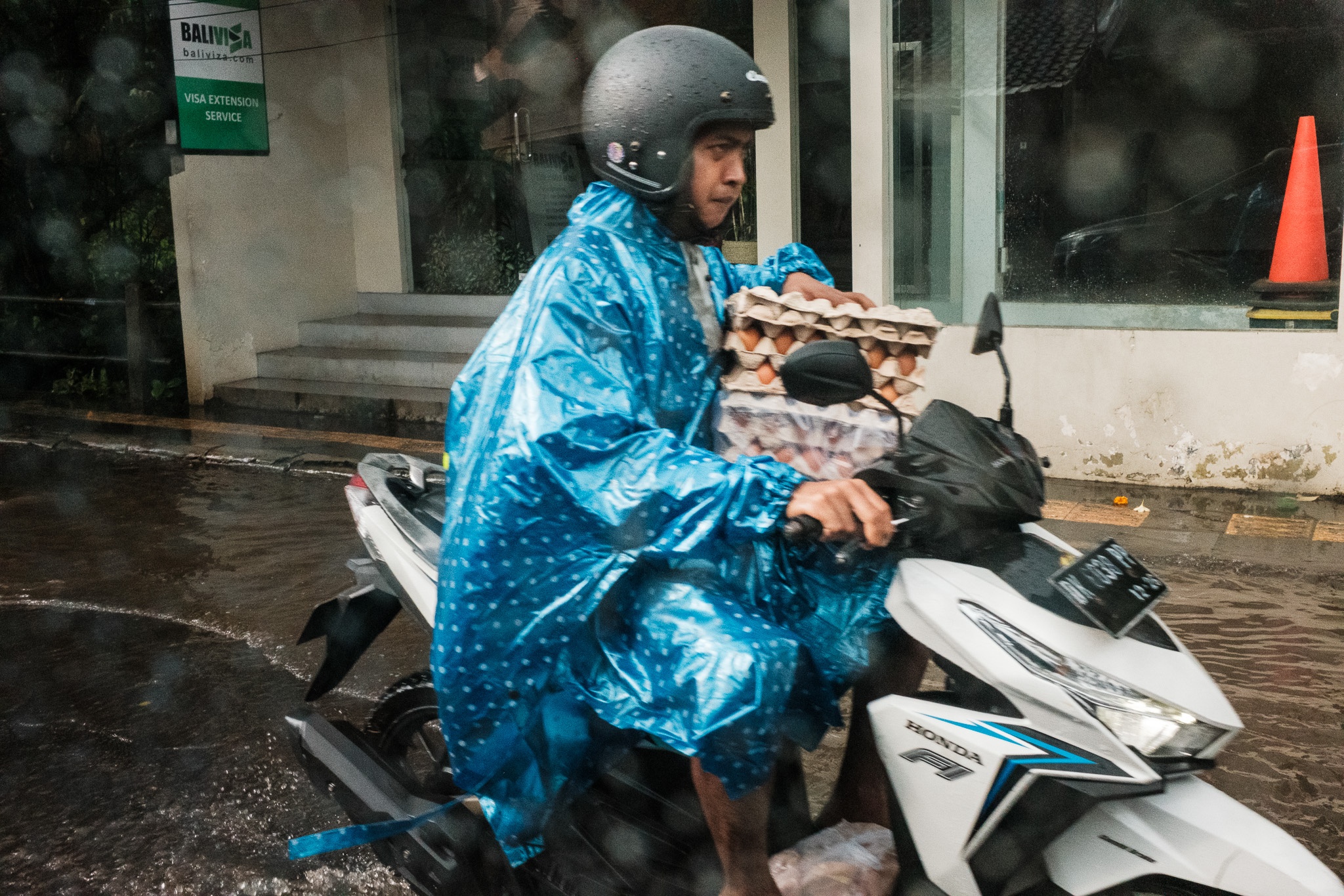 Rider's Grit in the Rain
