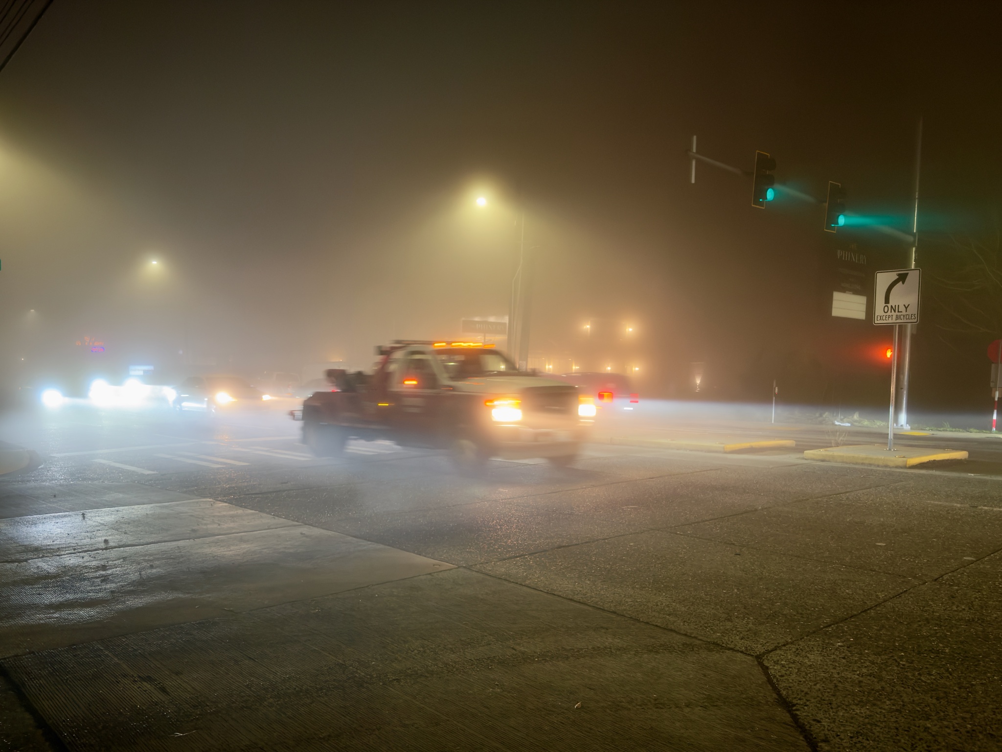 Foggy Night Intersection