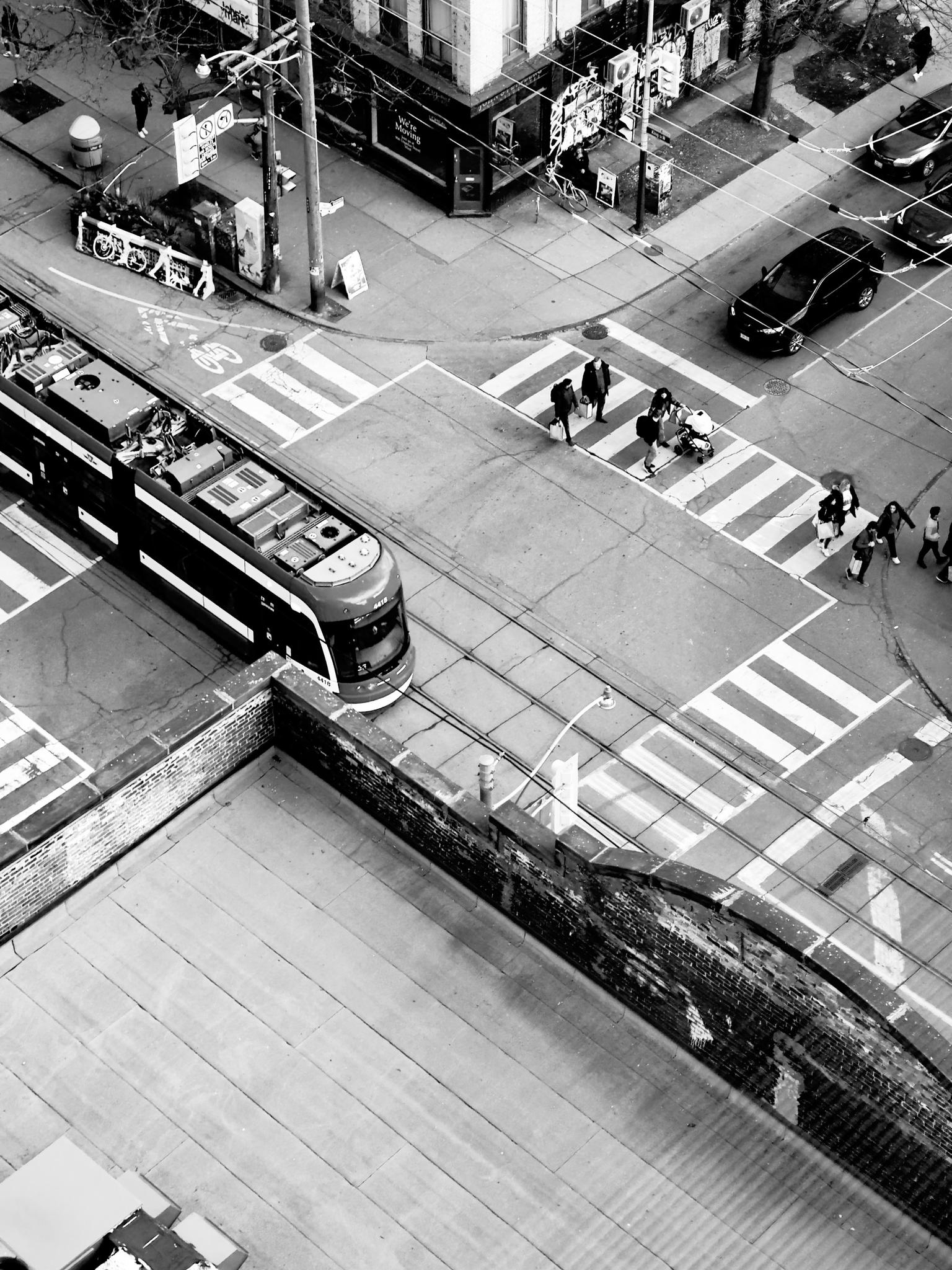 Street Scene in Black and White