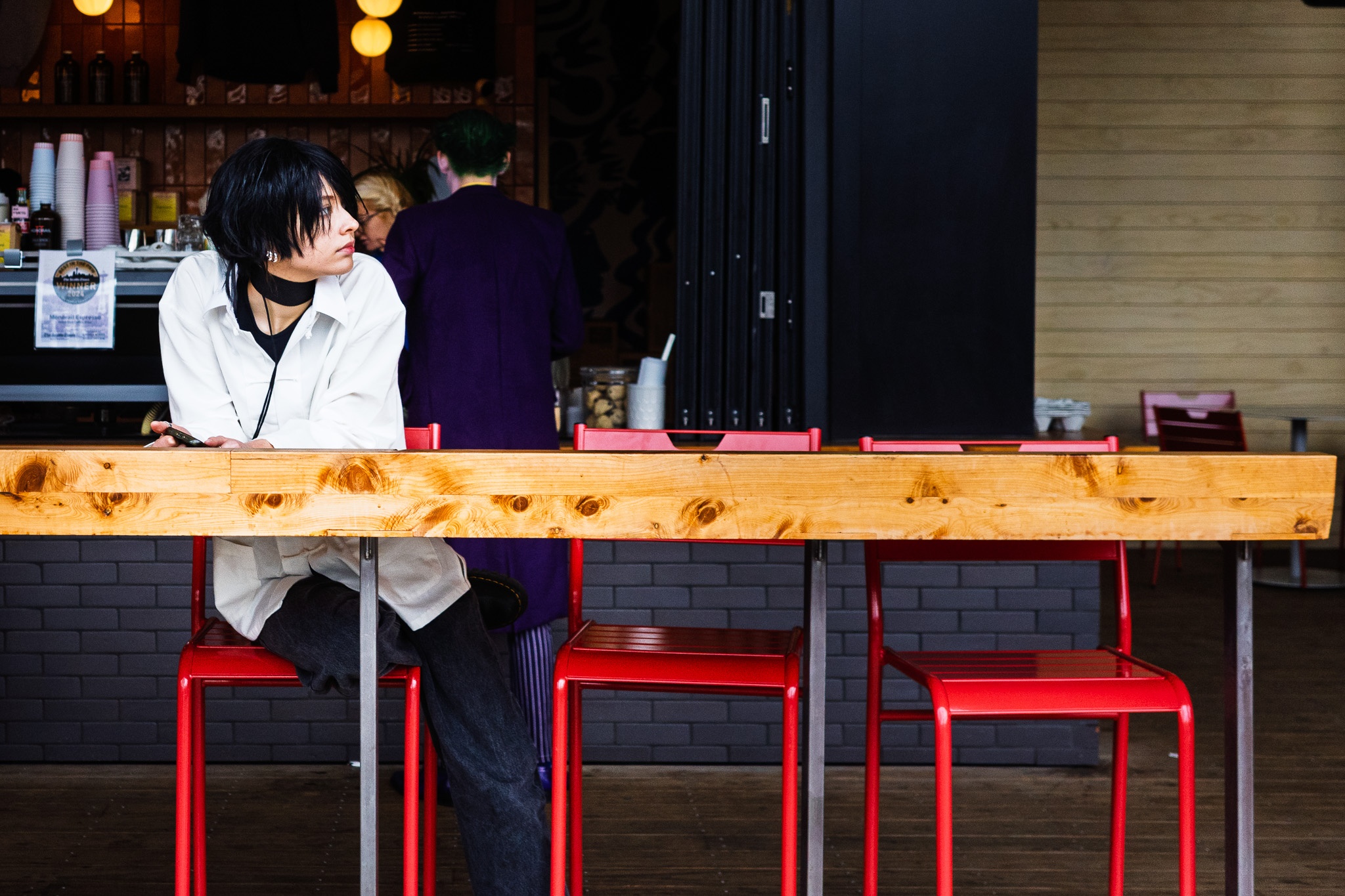 Contemplative Cafe Moment