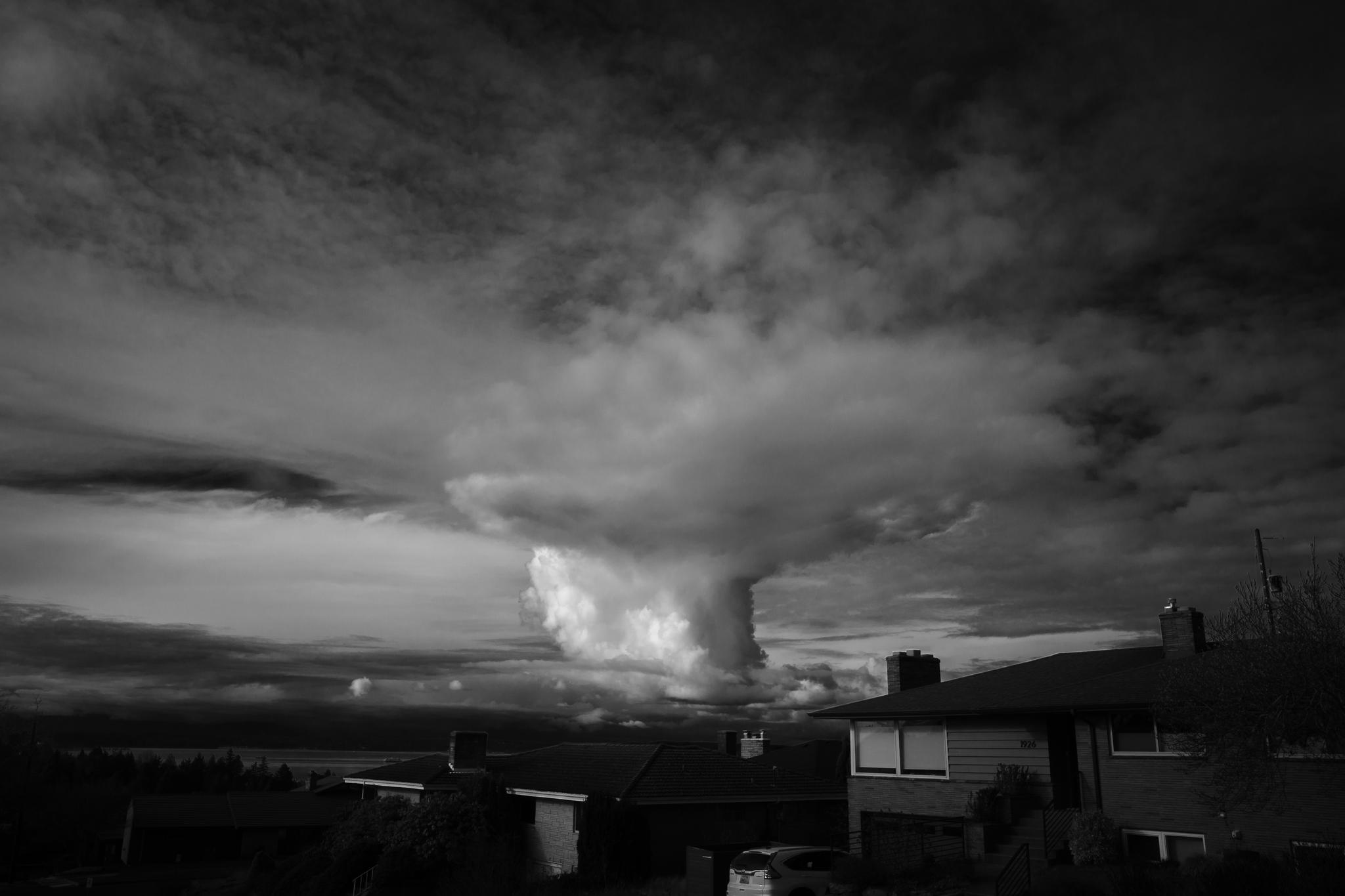 Sunset Over Darkened Skies