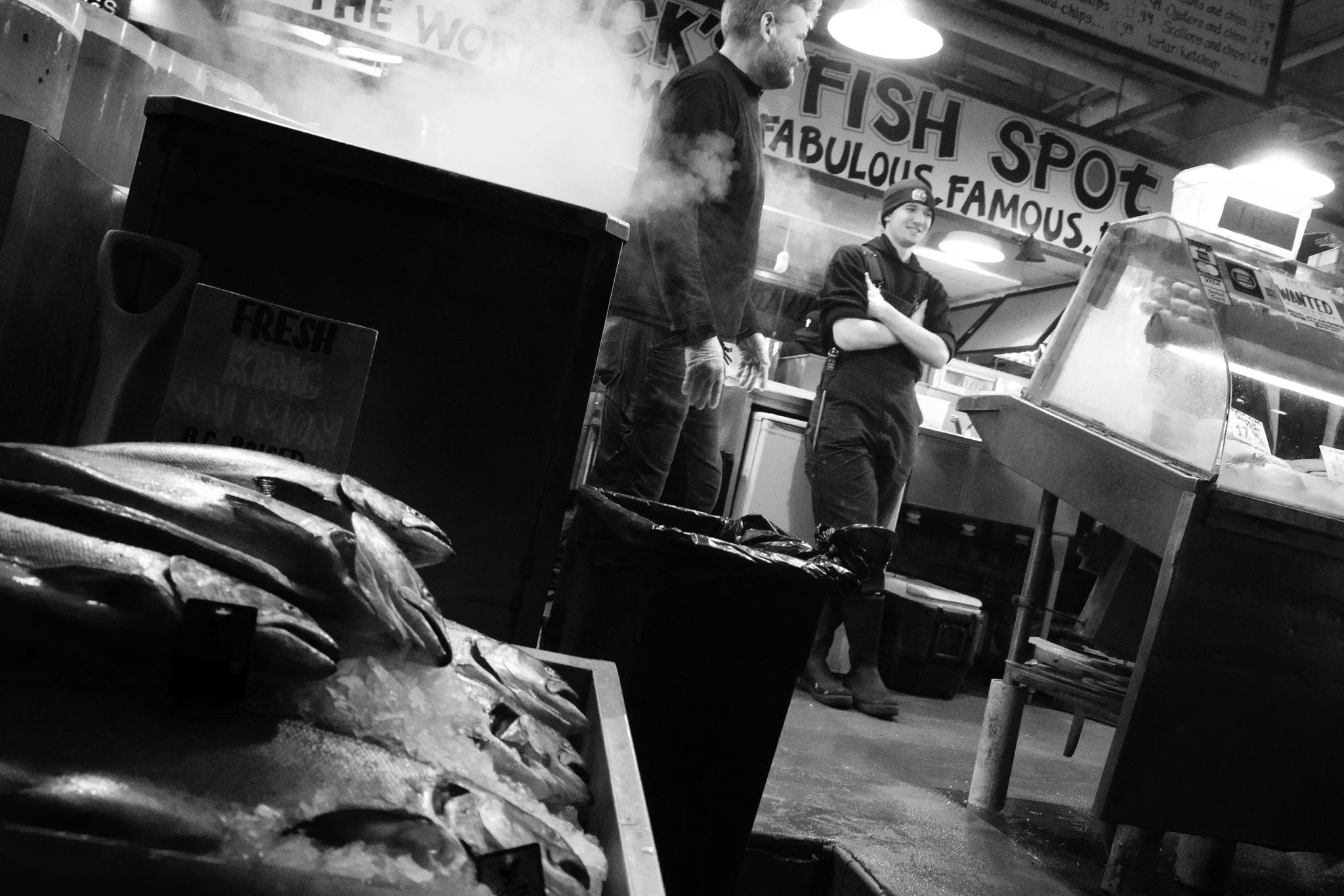 Fish Market Scene at Work