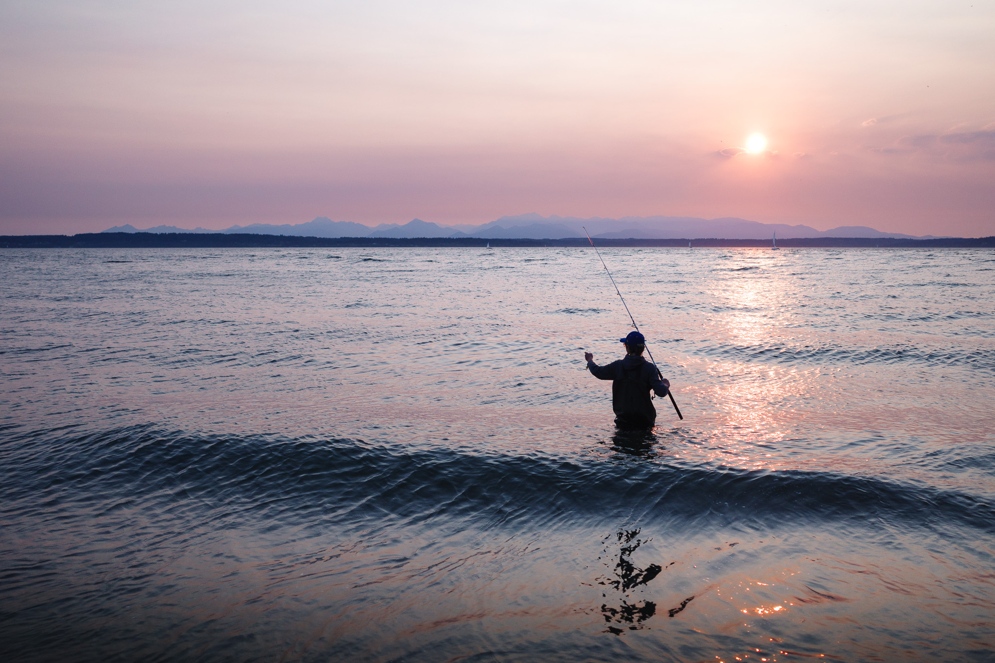 Serene Lake Morning Fishing Scene
