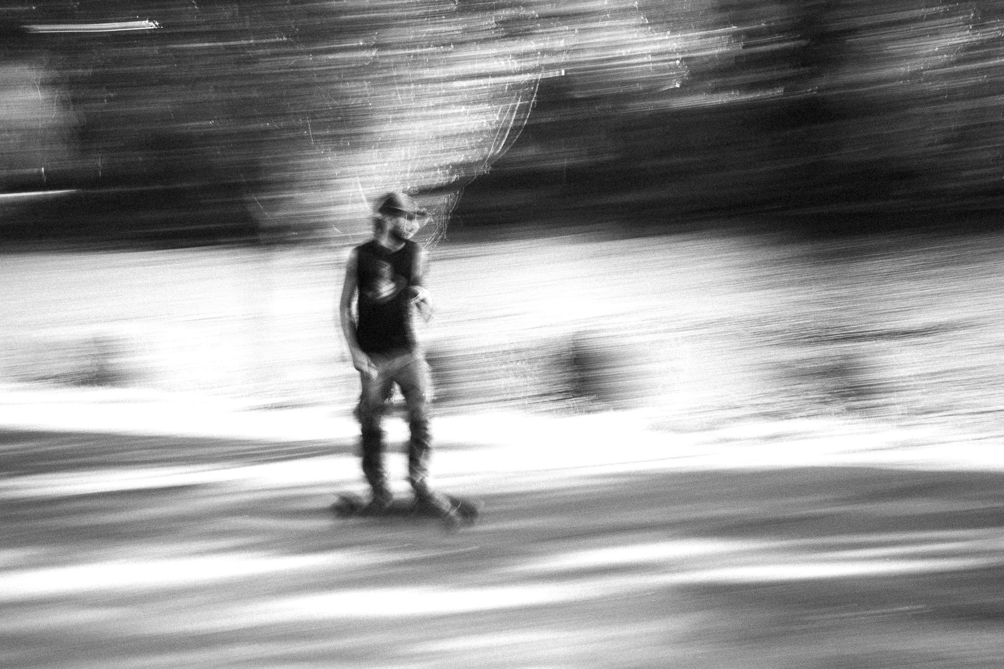 Skateboarder in Urban Landscape