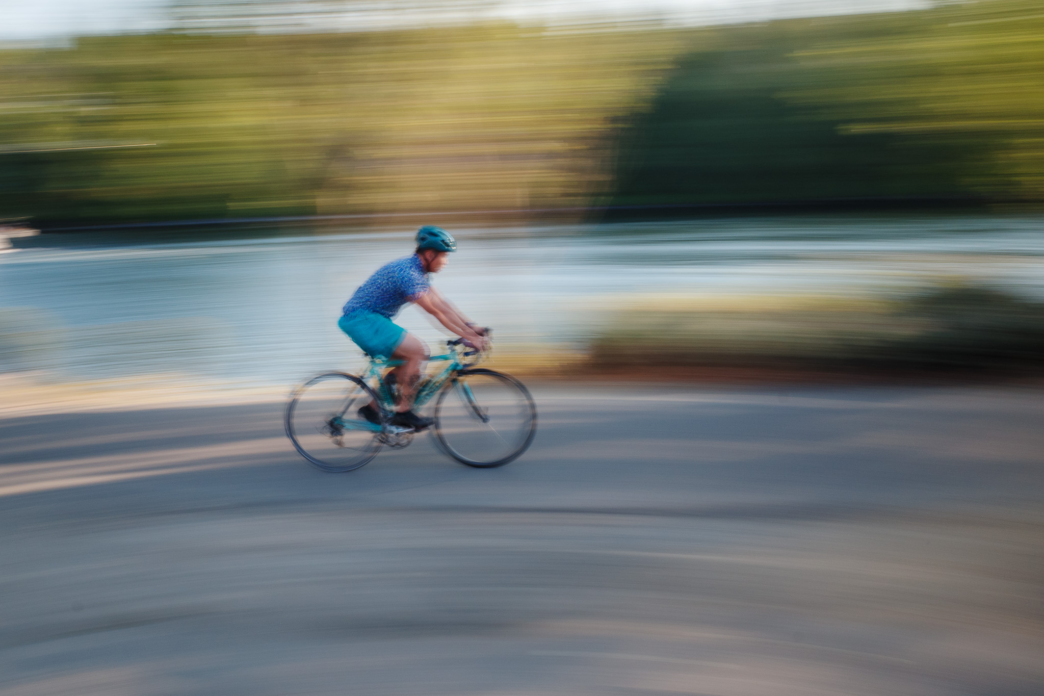 Man Riding in Gray Space