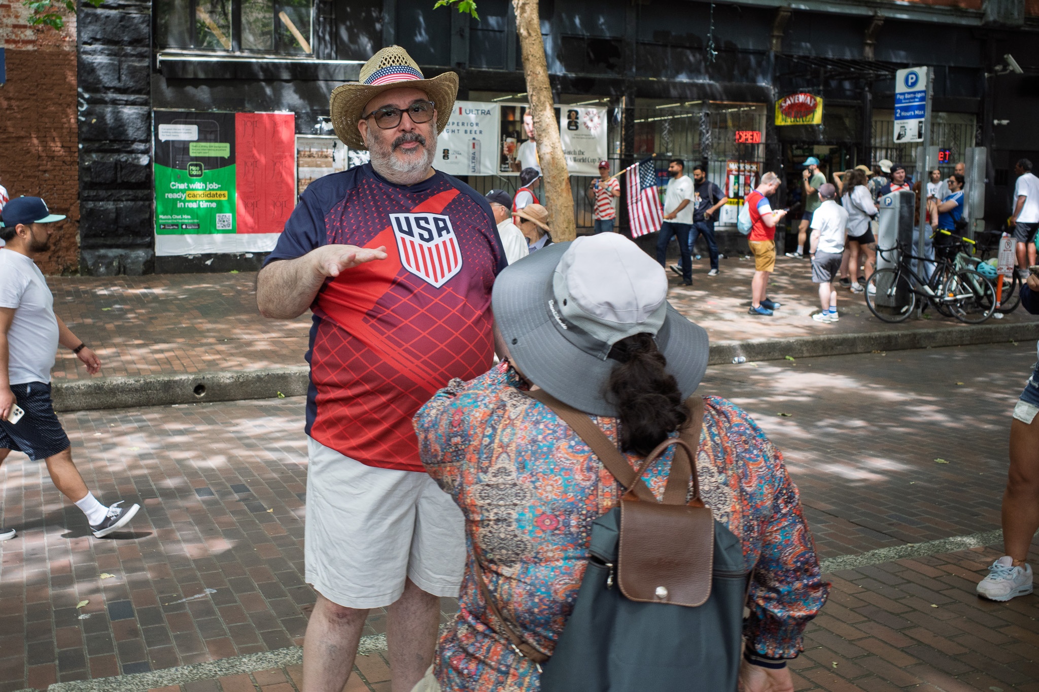 Festive Street Conversation