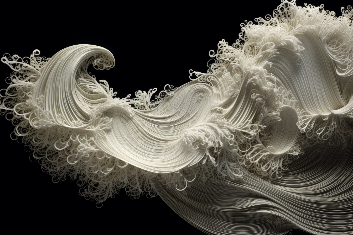 Wave Form Sculpture in Darkness