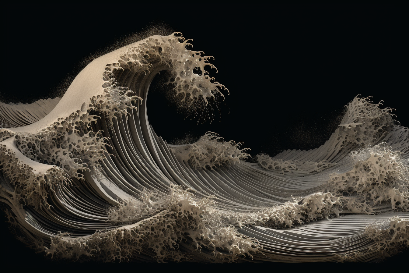 Ridged Ocean Wave Illustration